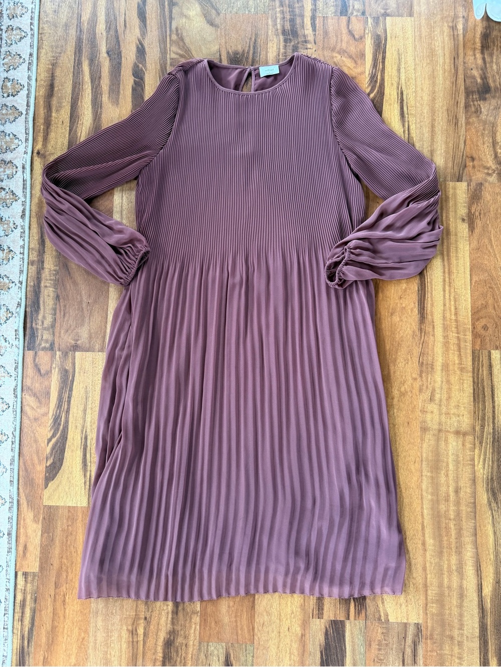 Wilfred Long Sleeve Pleated Midi Dress - Mauve
